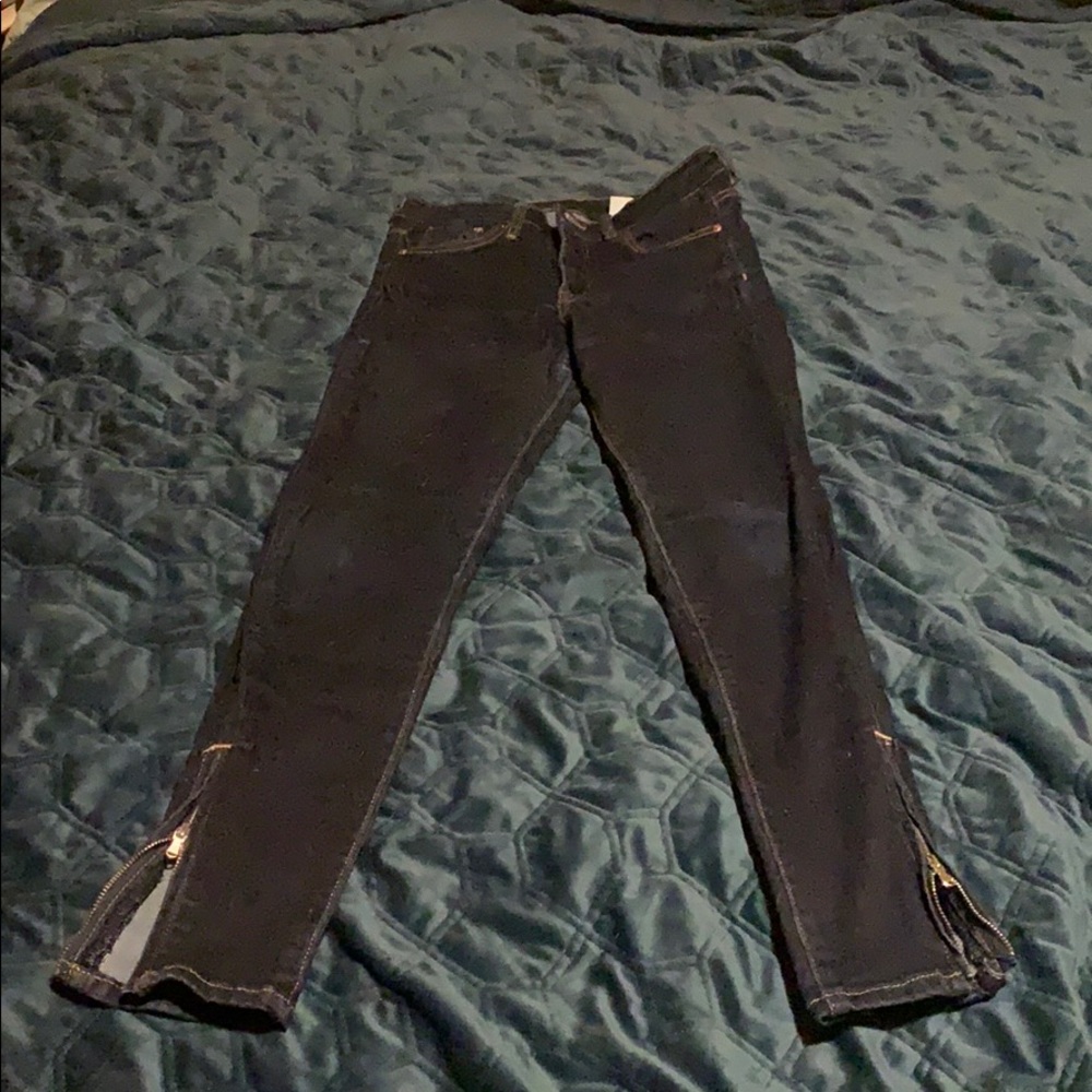 Ankle zip skinny jeans